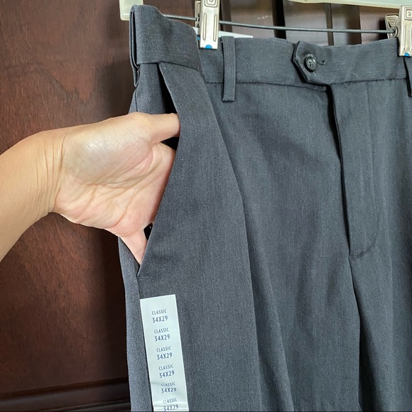 Croft & Barrow Classic Grey Stretch Khaki Pants 34 - Picture 5 of 15
